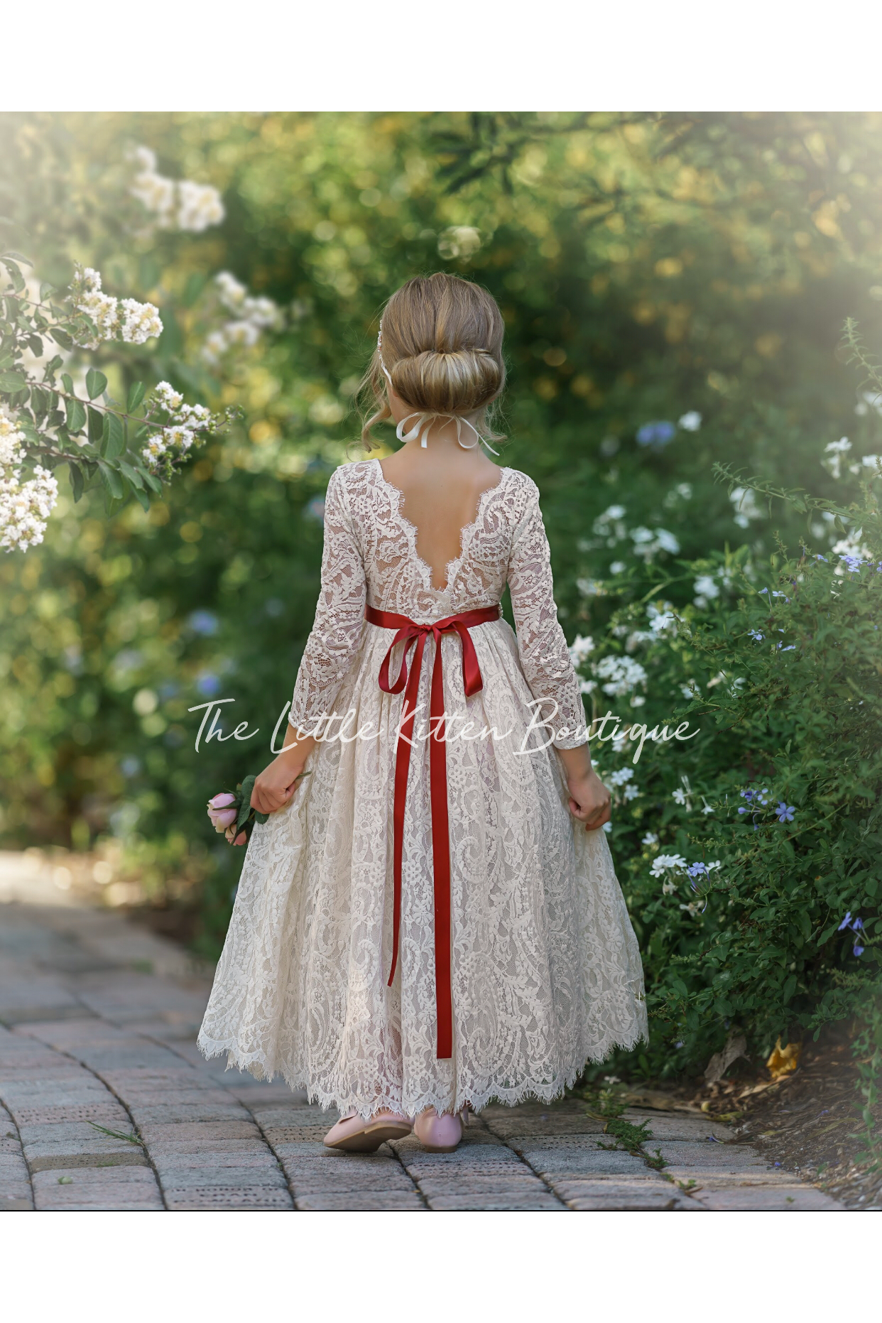 Long Sleeve Lace Flower Girl Dress ...